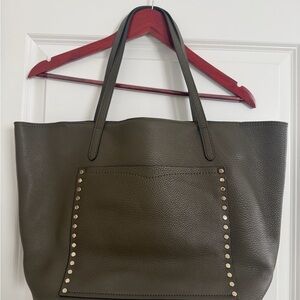 Rebecca Minkoff Dark Olive Tote with Gold Studs
